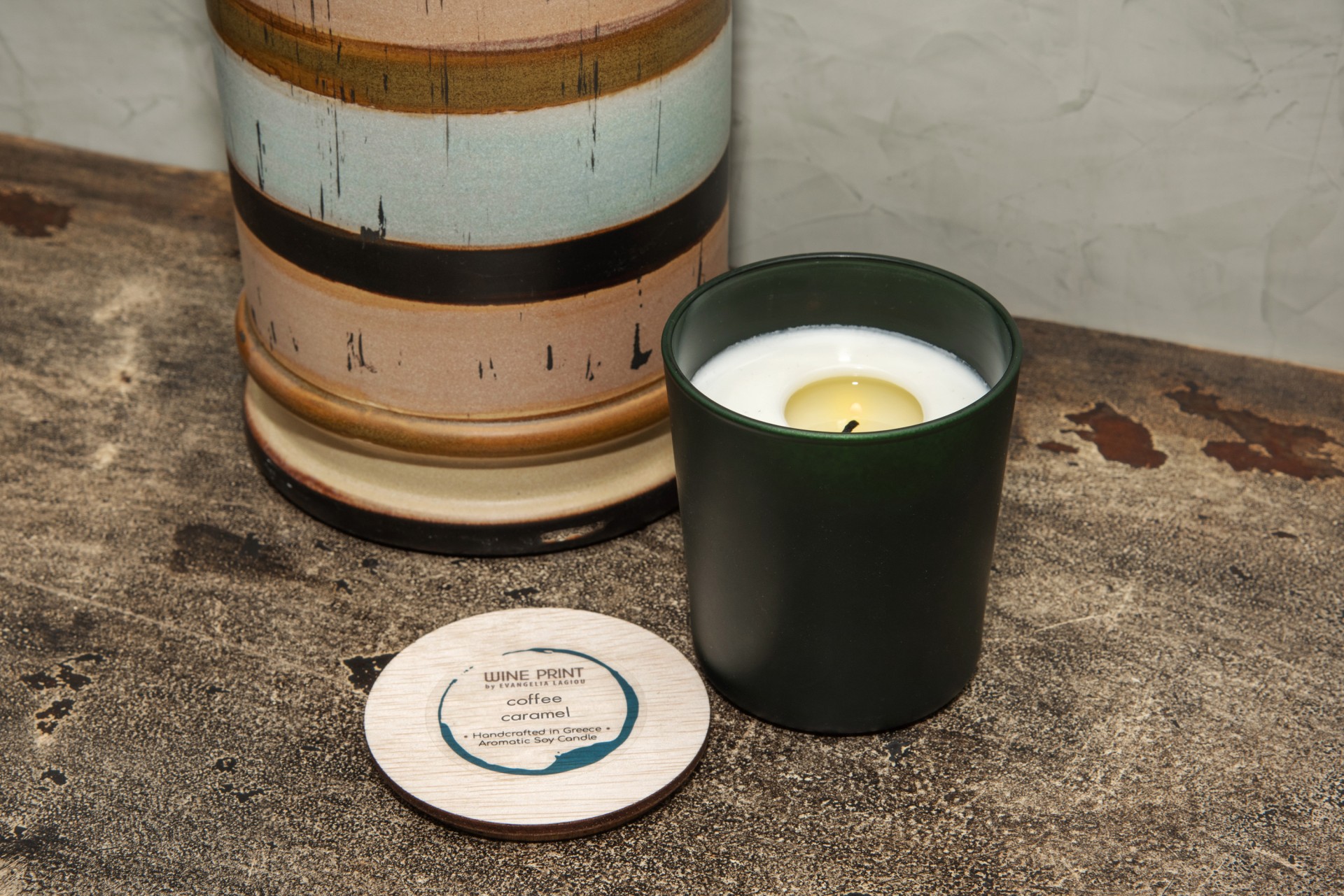 Coffee Caramel Dark Green ceramic cup
